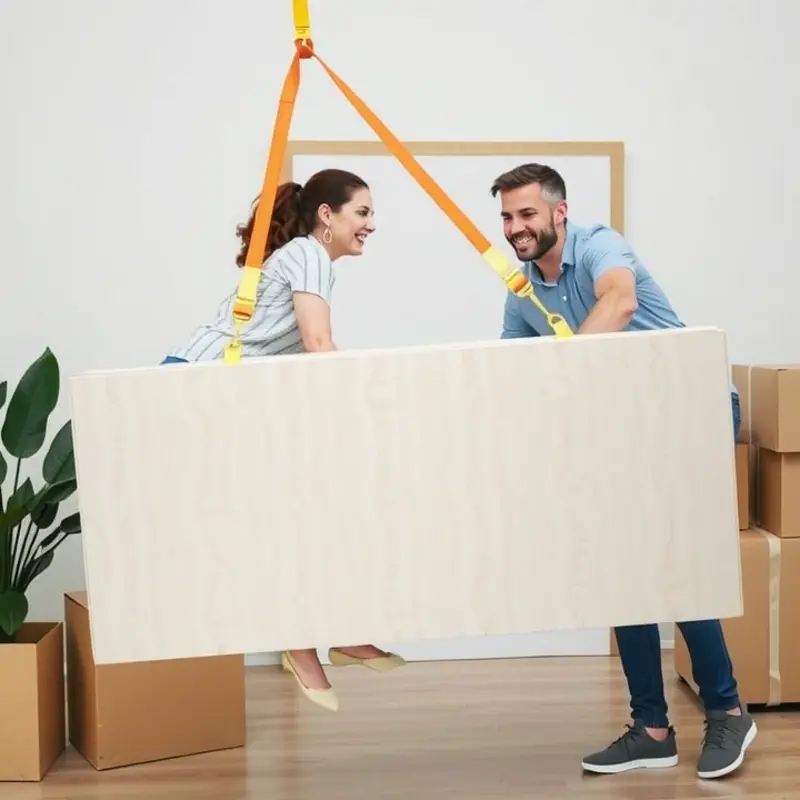 Measuring furniture against doorways to ensure a smooth fit.
