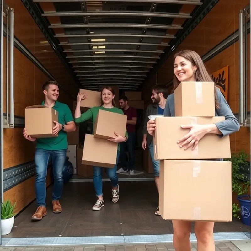 Young couple efficiently packing their belongings for a move.