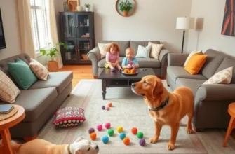 A collage of families exercising with their pets in comfortable living spaces, reflecting joyful interactions.