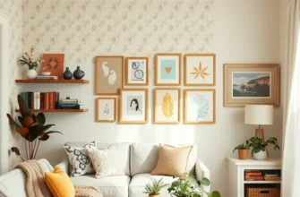 A cozy rental home adorned with various no-damage wall decor options.
