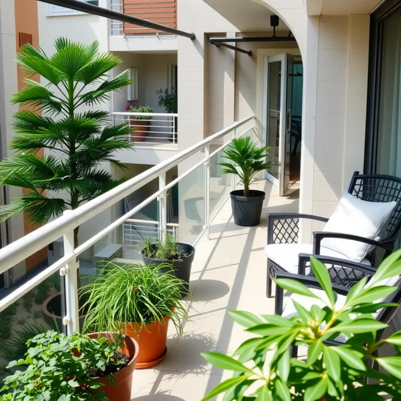 A welcoming balcony setup that highlights essential safety measurements.