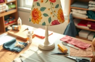 A vibrant apartment interior displaying an array of uniquely designed DIY lampshades.