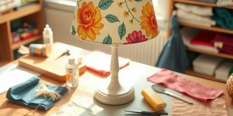 A vibrant apartment interior displaying an array of uniquely designed DIY lampshades.