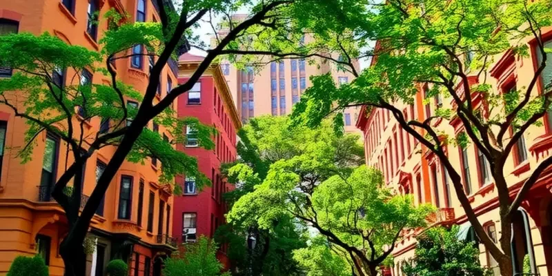 A beautiful view of Central Park, showcasing its trees and vibrancy from the Upper East Side.
