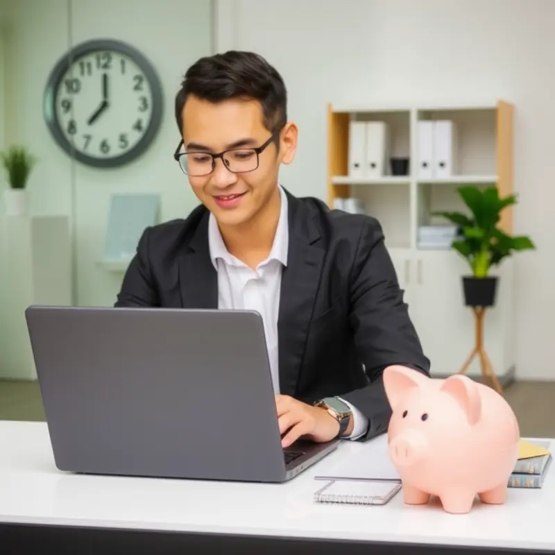 A young professional budgeting for an emergency rental fund.