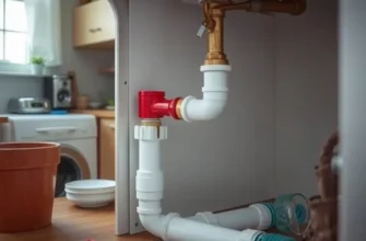 A cozy apartment space with a visible emergency water shut-off valve and a smiling renter.