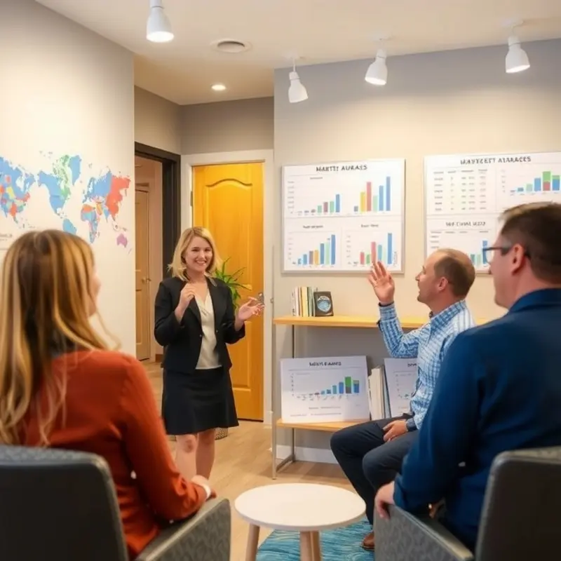 A leasing office where renters learn about market trends for smarter negotiations.