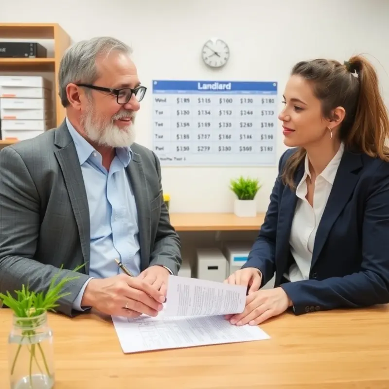 Couple evaluating their current lease situation with attention to details.