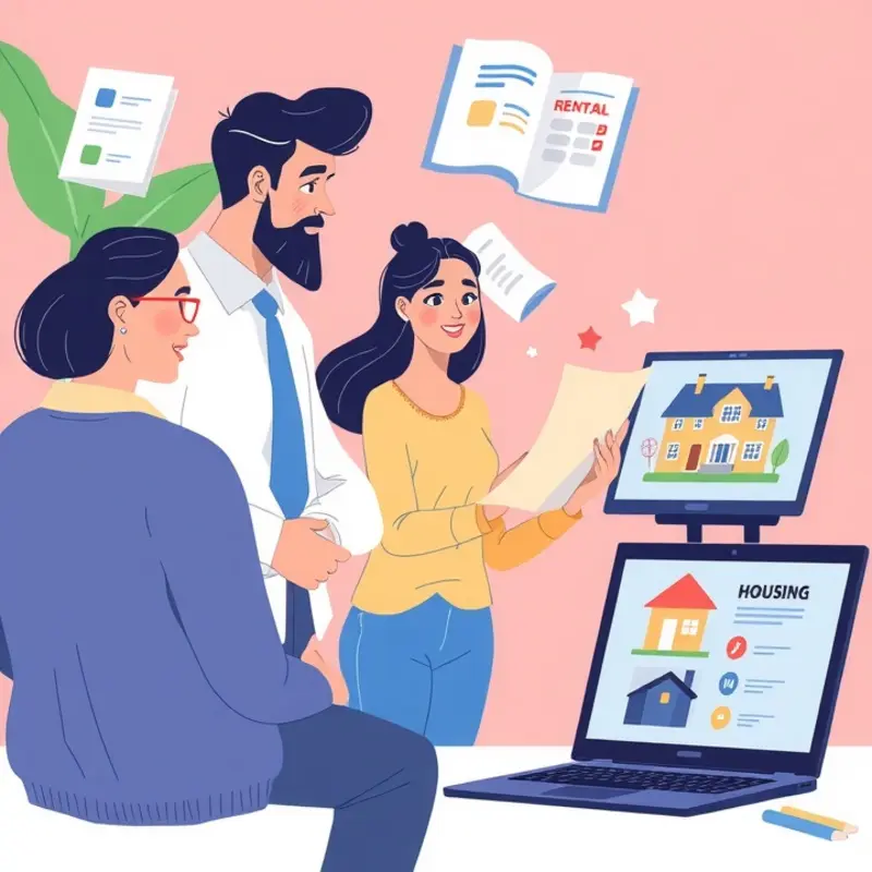 A couple evaluating rental application fees together.