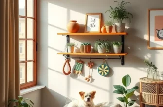 Colorful and creative DIY pet decor featured in a well-decorated apartment.