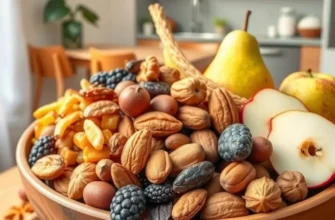 A bright and colorful kitchen showcasing various healthy snacks.