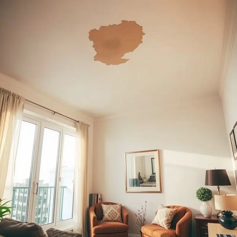 Signs of a roof leak in an apartment