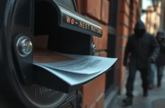 A serene apartment complex scene featuring secure mailboxes, highlighting a safe living environment.