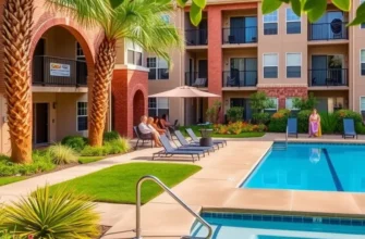 A split image contrasting an apartment complex with amenities on one side and a welcoming private rental house on the other.