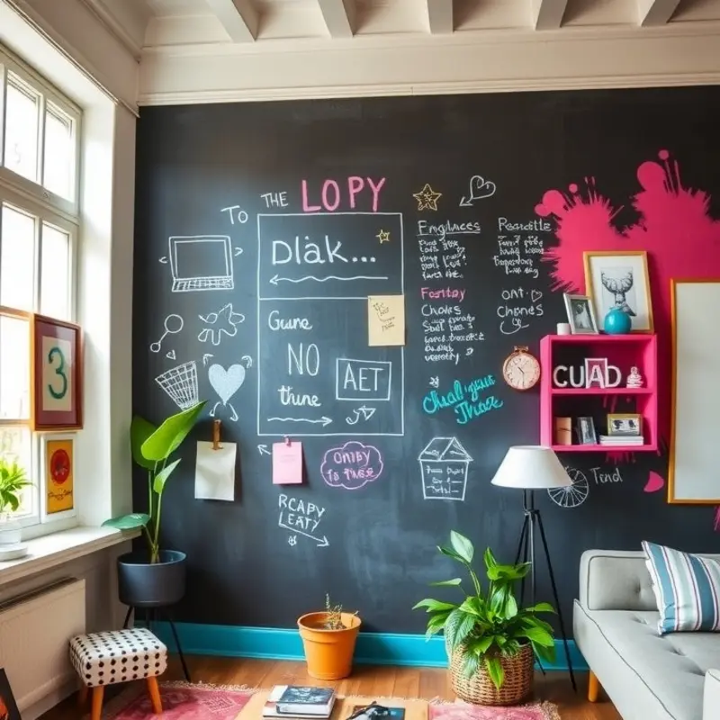 DIY supplies neatly arranged for creating removable chalkboard paint.