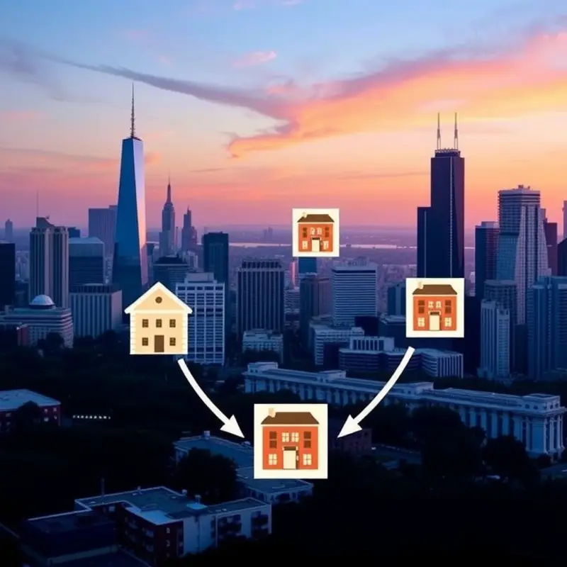 Iconic city skylines representing major U.S. cities for renters.