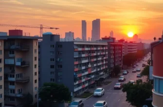 A vibrant city neighborhood filled with diverse residents and welcoming spaces representing city living.