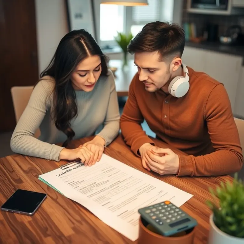 A young professional budgeting for apartment costs.