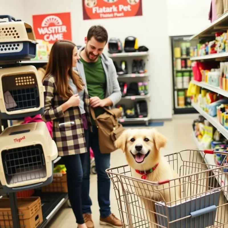 A welcoming apartment space featuring a safe and comfortable pet carrier.