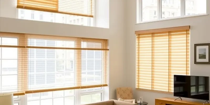 A family gathered in a bright apartment with safe window blinds that enhance safety and style.