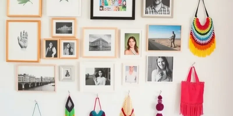 A collage showing different creative hook solutions in stylish rental homes.