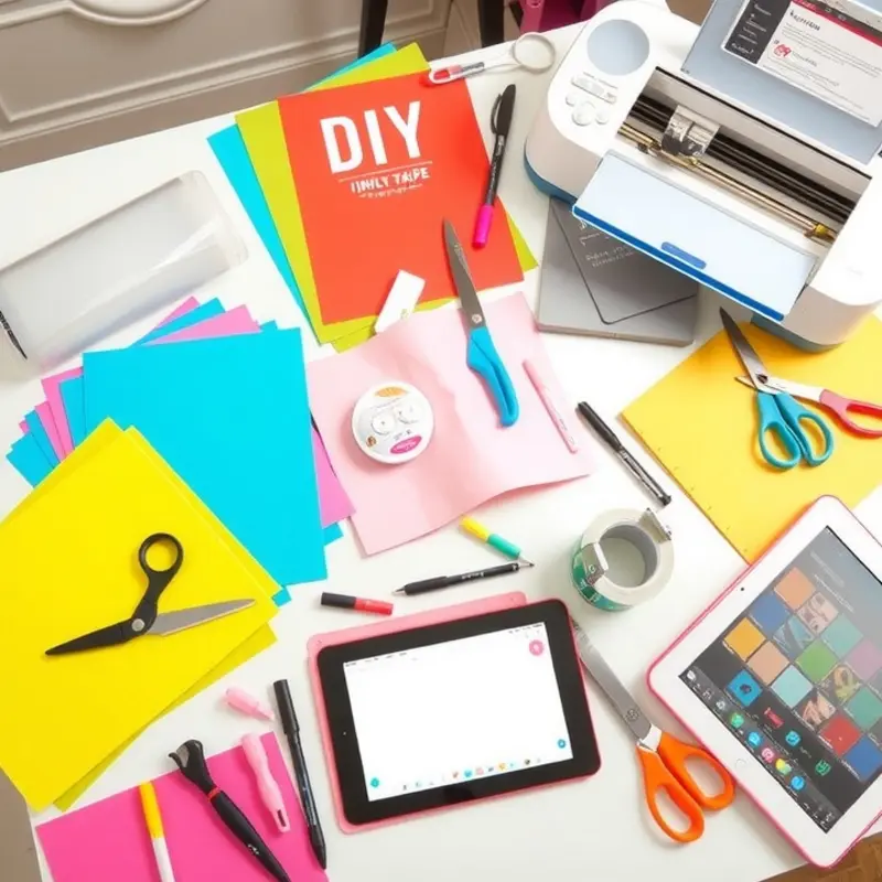 Essential tools and materials for making DIY appliance decals.