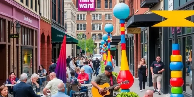 A collage showcasing various entertainment scenes across major U.S. cities.