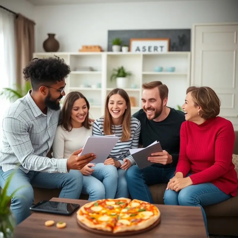 A couple enjoying budgeting together to manage their apartment expenses.