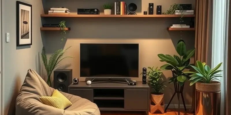 A cheerful family sitting together on a sofa watching a movie.