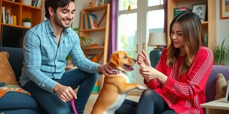A family enjoying their pet-friendly apartment filled with joy and comfort.