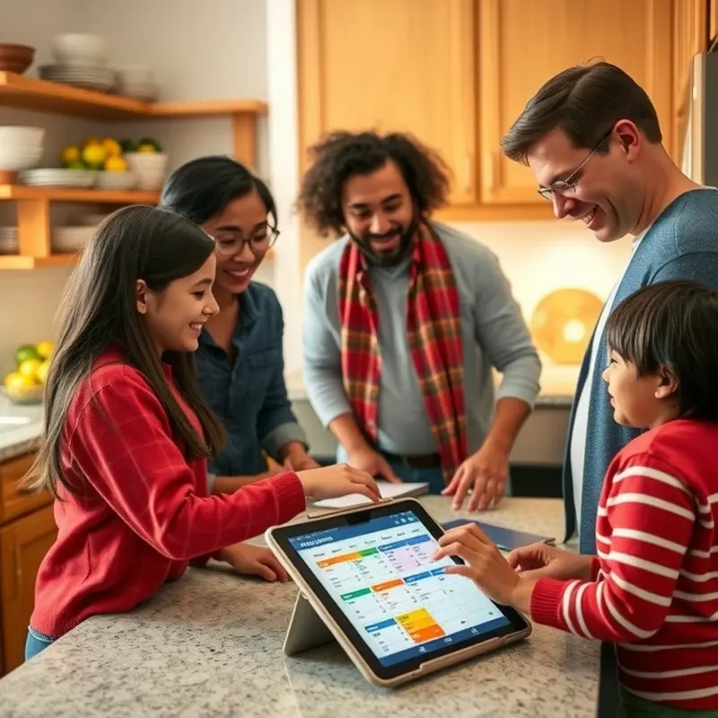 Roommates and couples collaborating on tasks with the help of productivity apps.
