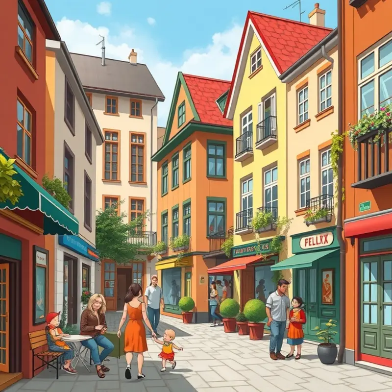 A bustling multicultural neighborhood rich in diversity and local culture.