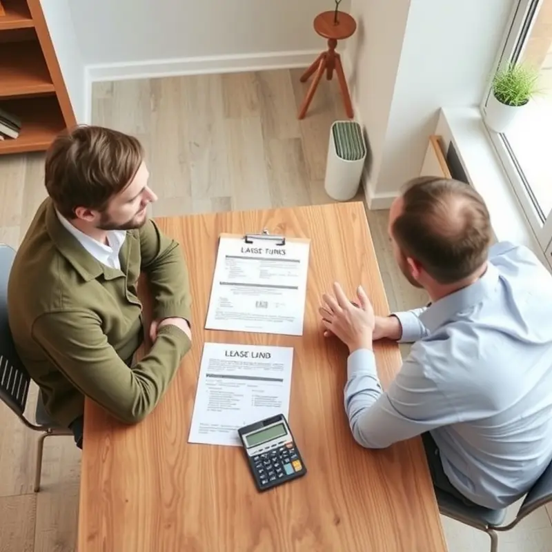 Young couple analyzing rental rates and budgeting for their lease renewal.