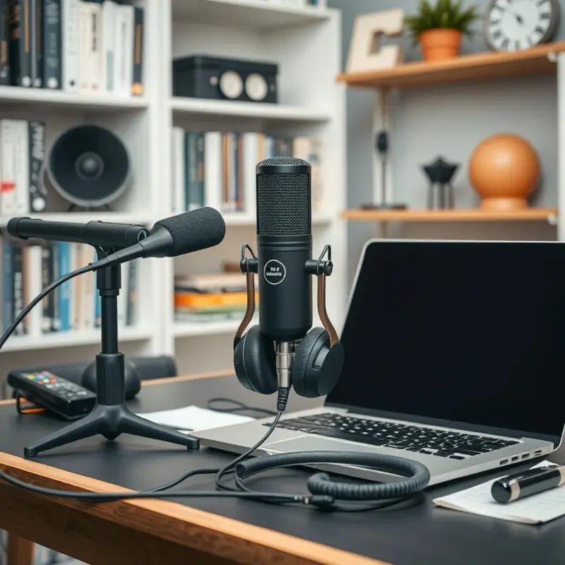 An inviting apartment corner set up for podcasting.