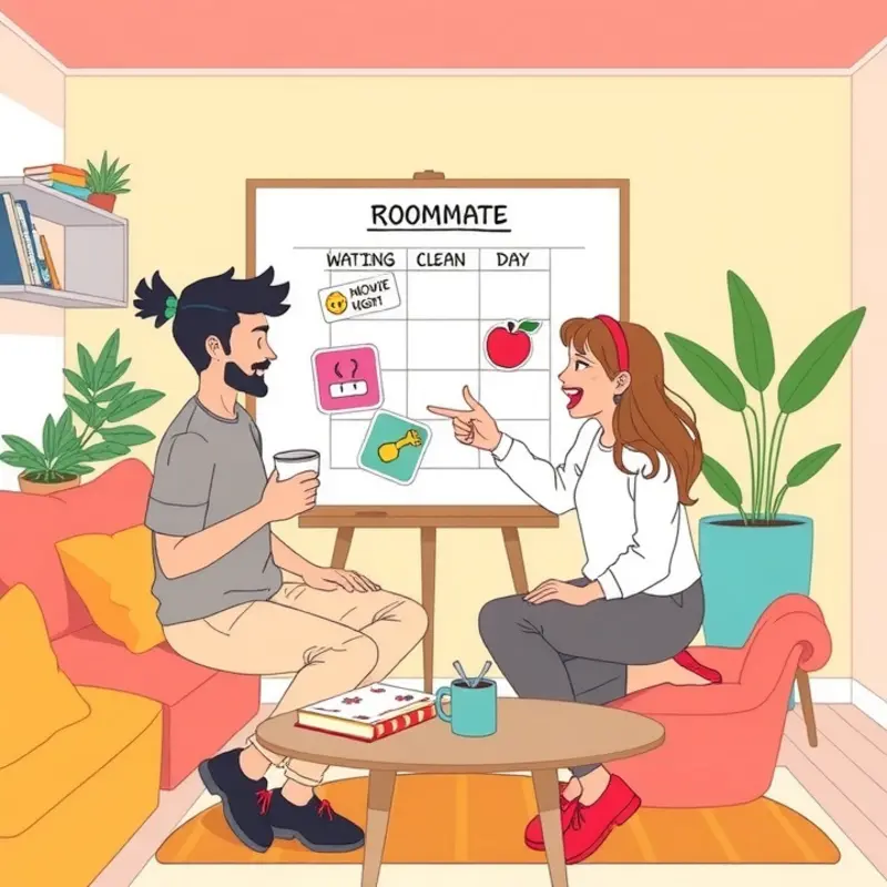 Roommates collaborating on their fun schedule.