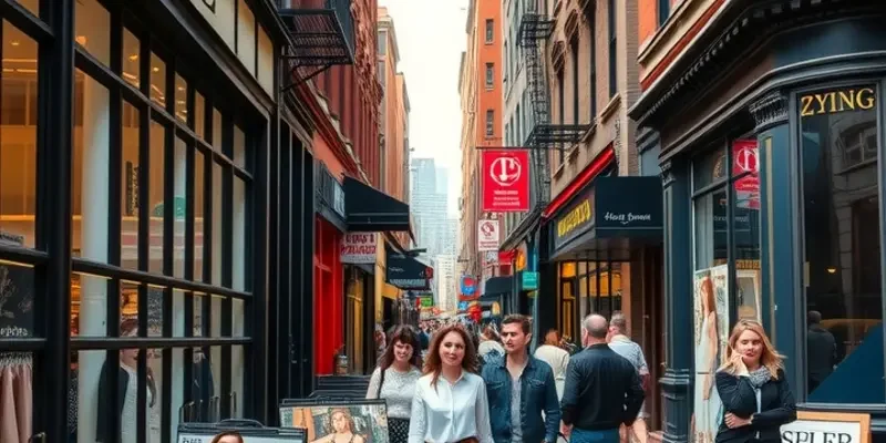 Collage of shopping scenes from different neighborhoods in the U.S.