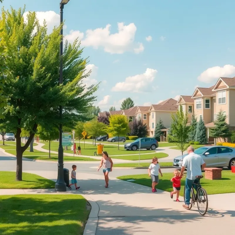 A vibrant urban neighborhood filled with life and culture.