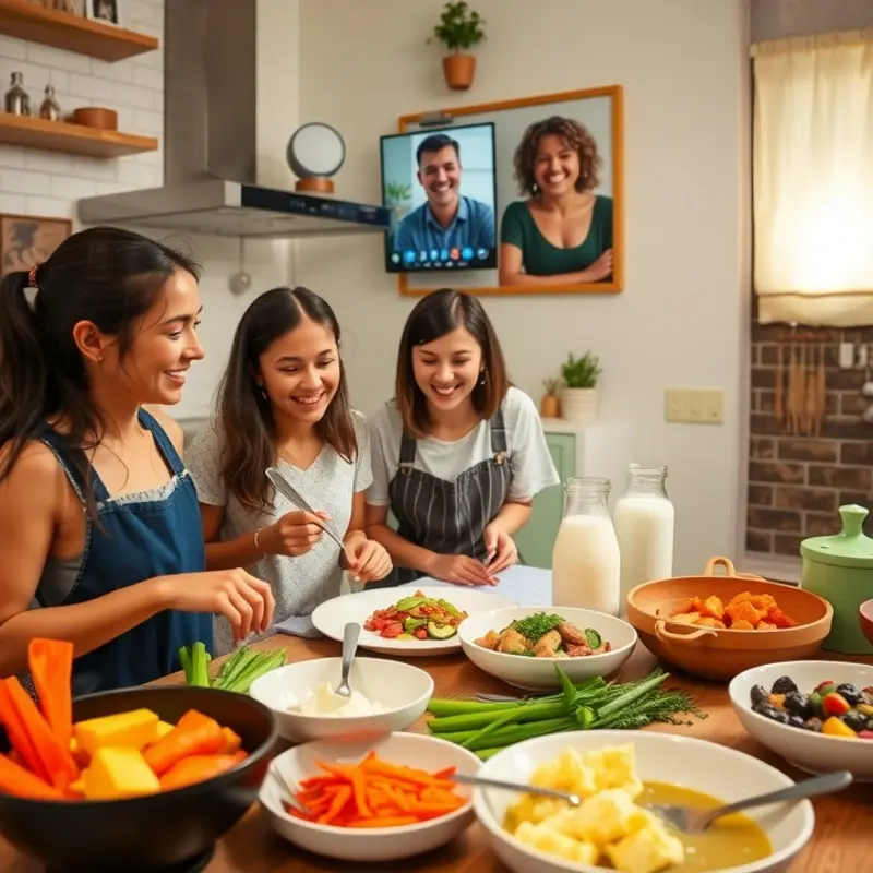 A lively virtual game night among friends, full of laughter and competitive spirit.