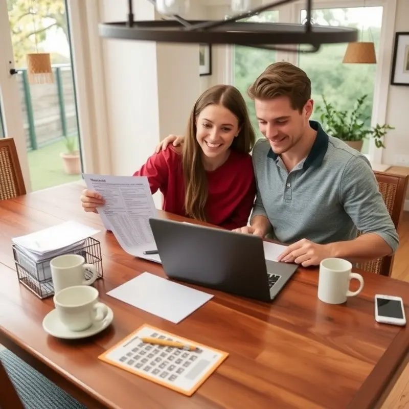 A couple prepares their budget for renting their first apartment, focusing on all critical expenses.