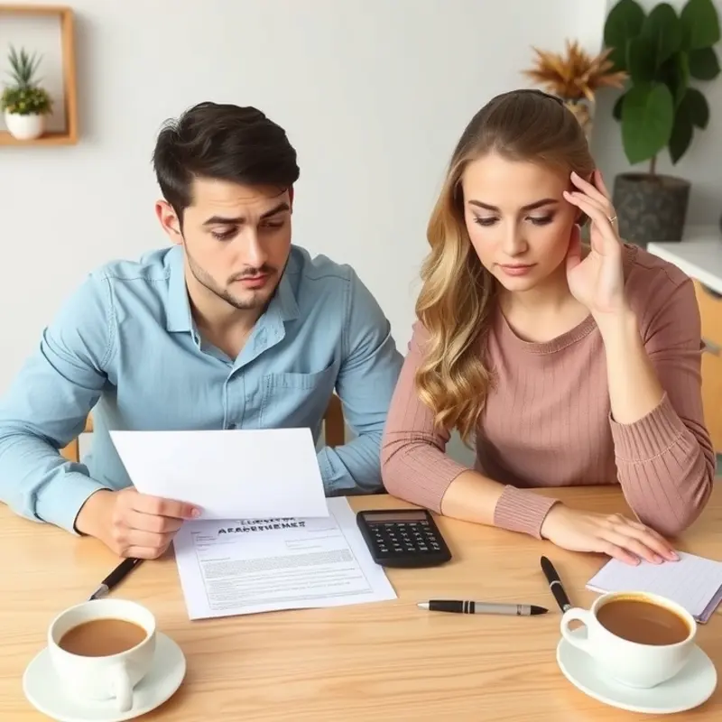 Young couple navigating lease terms and deposit costs.