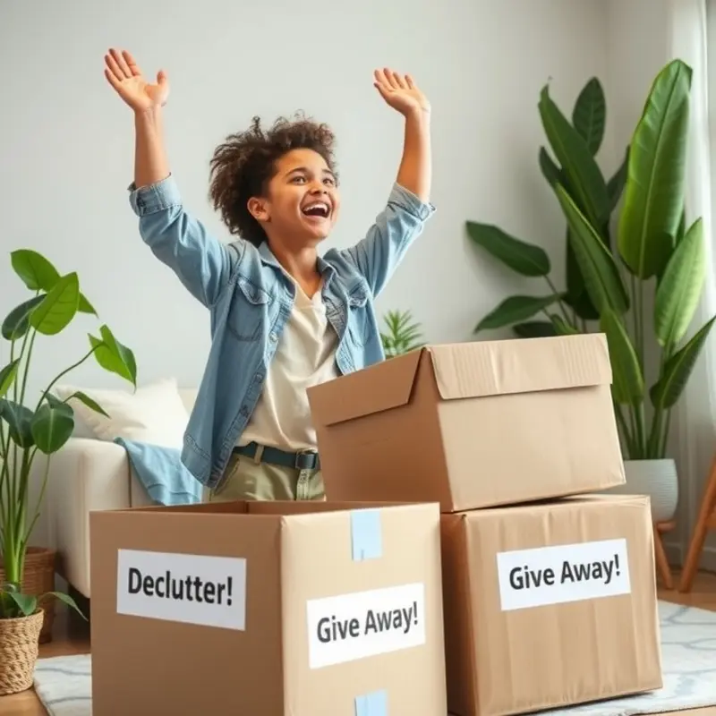A young tenant organizing their belongings for a smooth moving process.