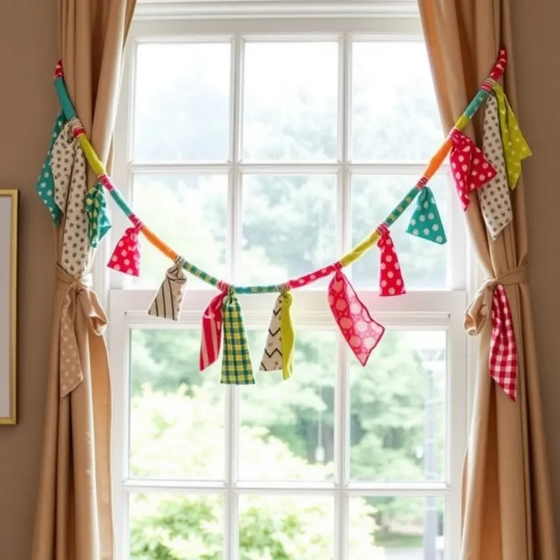 Nautical-inspired rope tiebacks with seashells, adding a playful touch to the window.