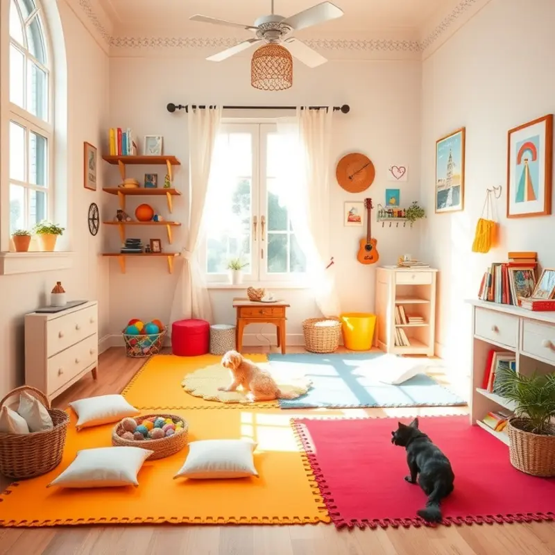 Stylish living room featuring durable, pet-friendly materials.