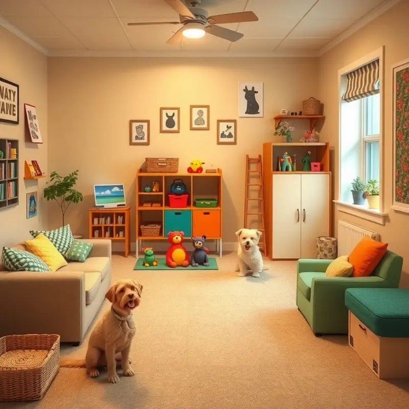Stylishly designed pet furniture that enhances a family’s apartment living space.