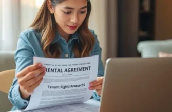 A diverse group of young renters discussing their lease agreements in a cozy living room.