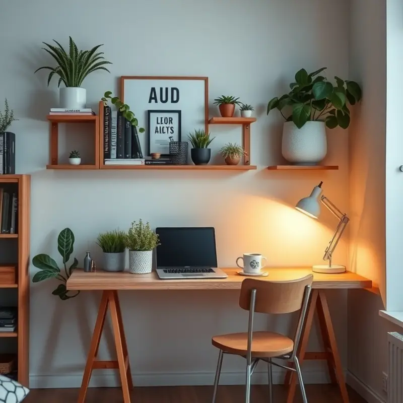 Ideal desk arrangement for maximizing space in an apartment.