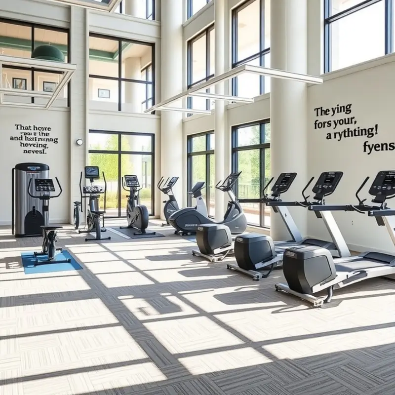 A vibrant fitness center showcased in an apartment complex.