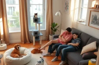 A cheerful and pet-friendly apartment showcasing a harmonious living environment.