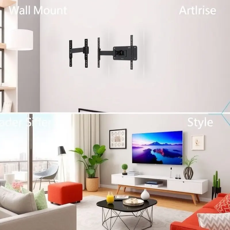 Creative TV mounting solutions showcased in a stylish living room.