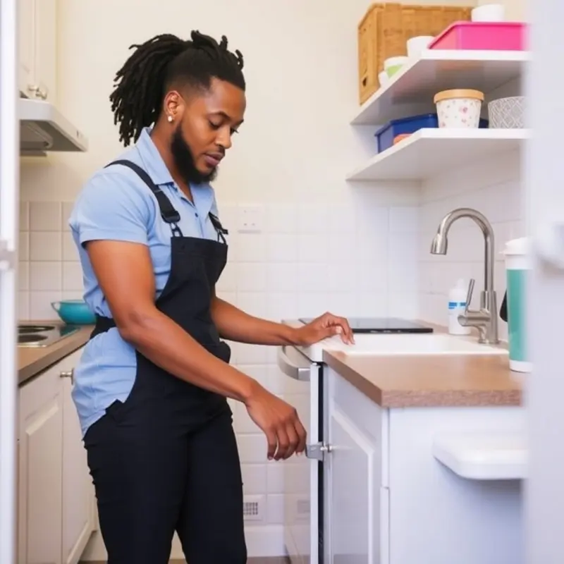 A secure apartment environment featuring safety measures.